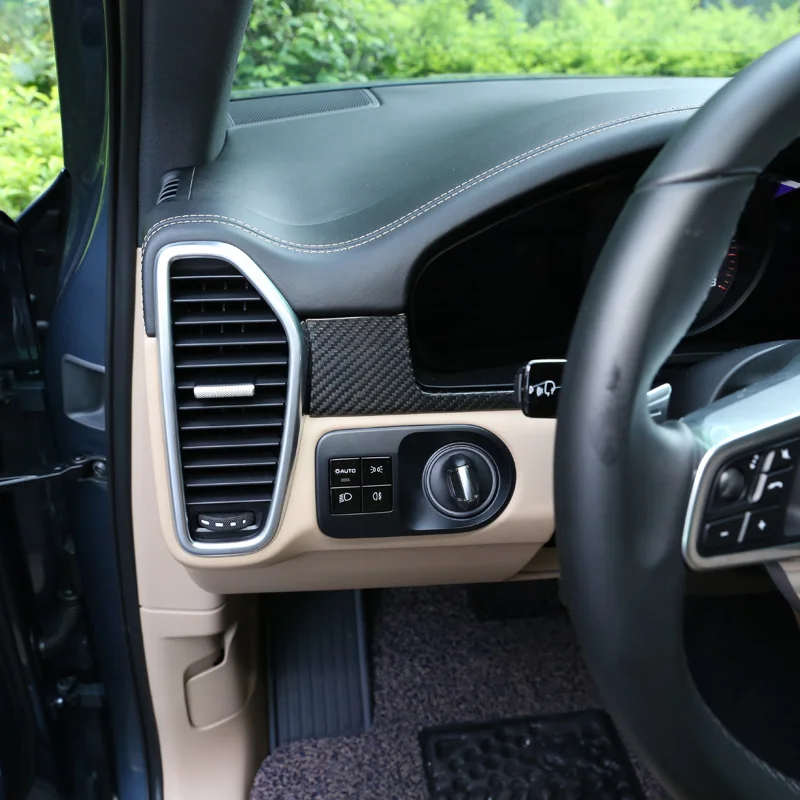 Для Porsche Cayenne левый руль 3 шт. настоящий карбоновый материал Автомобильная центральная консоль для салона панель Крышка отделка