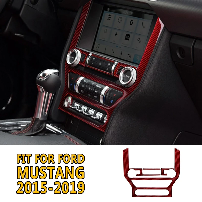 

Real Carbon Fiber Window Lift Switch Center Console Decor Dashboard Decorative Cover Trim Fit For Ford Mustang 2015-2019 Sticker