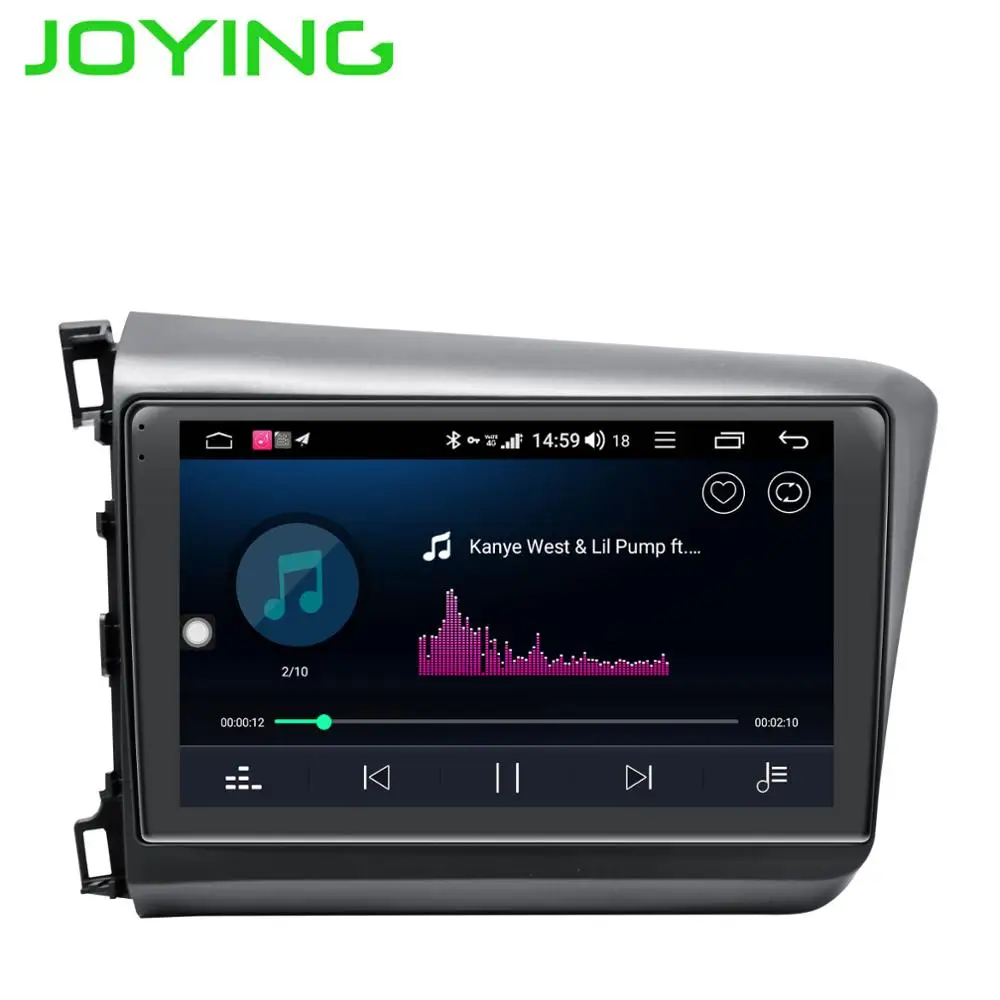 Best JOYING 9 inch Octa core Android 8.1 Car Radio DVD player 2G RAM 32G Stereo For Honda Civic 2012-2015 Support DVR TPMS OBD Camera 2