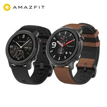 Глобальная версия Amazfit GTR 47 мм Смарт часы 5ATM водонепроницаемые Смарт часы 24 дня батарея gps управление музыкой кожаный силиконовый ремешок