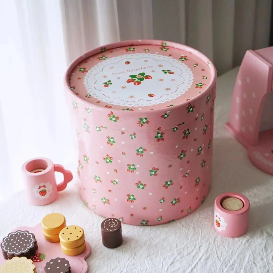 Деревянный; детские игрушки для кукольного домика; Чай горшок торт ко дню рождения Кофе Maker для маленькой девочки, модель Кухня Приспособления набор