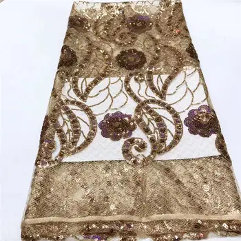 

2019 Latest French Nigerian Laces Fabric High Quality Sequin Tulle African Laces Fabric Wedding African French Tulle Lace CD984