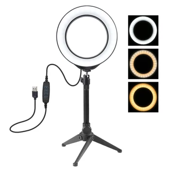 

6.2 Inches Adjustable USB LED Ring Photography Light Selfie Fill Light with Desktop Tripod Bracket birthdaty gifts 2020