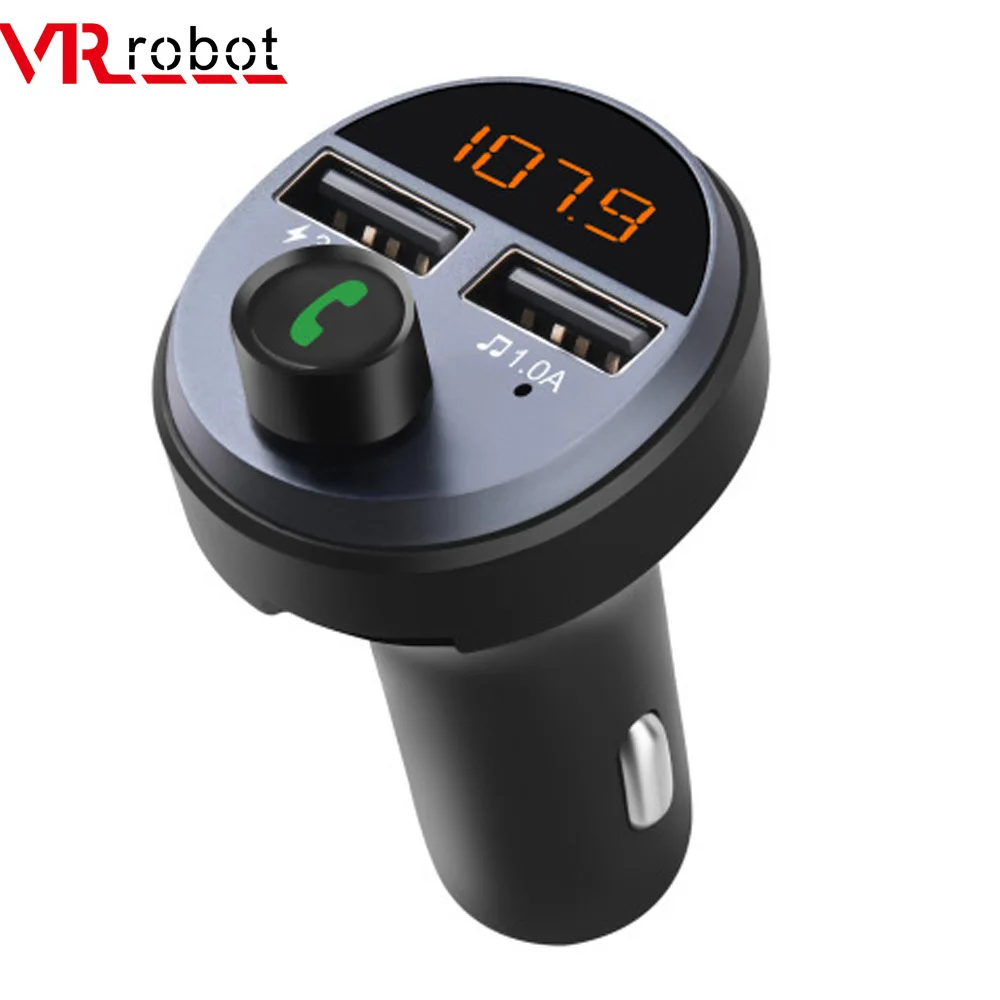 

VR robot Bluetooth 5.0 FM Transmitter Wireless Handsfree Car Kit Audio Car MP3 Player 5V 3.6A Dual USB Fast Charger Adapter