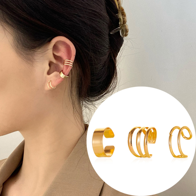 Gold Leaf Clip Earring For Women Without Piercing Puck Rock Vintage Crystal Ear Cuff Girls Jewerly Gifts 1P