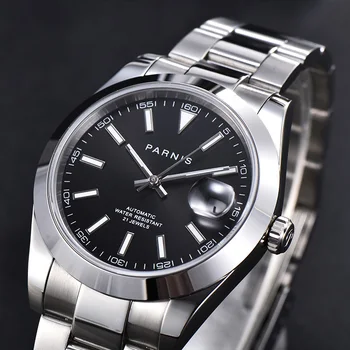 

Parnis 39.5mm black Dial Men's Watches Seagull movement Self-Wind Automatic Mechanical Men Watch Sapphire Crystal PA6088