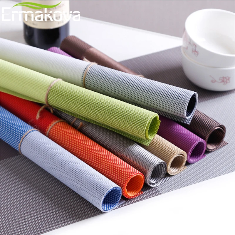 ERMAKOVA Placemats Table Mats Non-Slip Washable Place Mat Heat Resistant Tablemat Dining Table Disc Bowl Pad Coaster