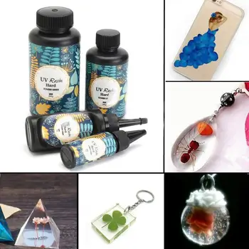 

10/15/25/60/100/200g UV Resin Hard Glue Ultraviolet Transparent LED DIY Tools for Fashion elegant Jewelry Vintage Chic