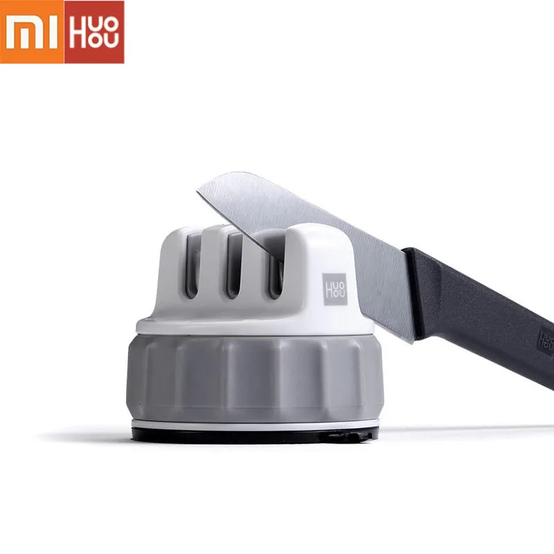 Xiaomi Mijia Huohou мини-точилка для ножа фиксируемая точилка Камень Trible колесо точильный камень одной рукой точильный инструмент точильный камень
