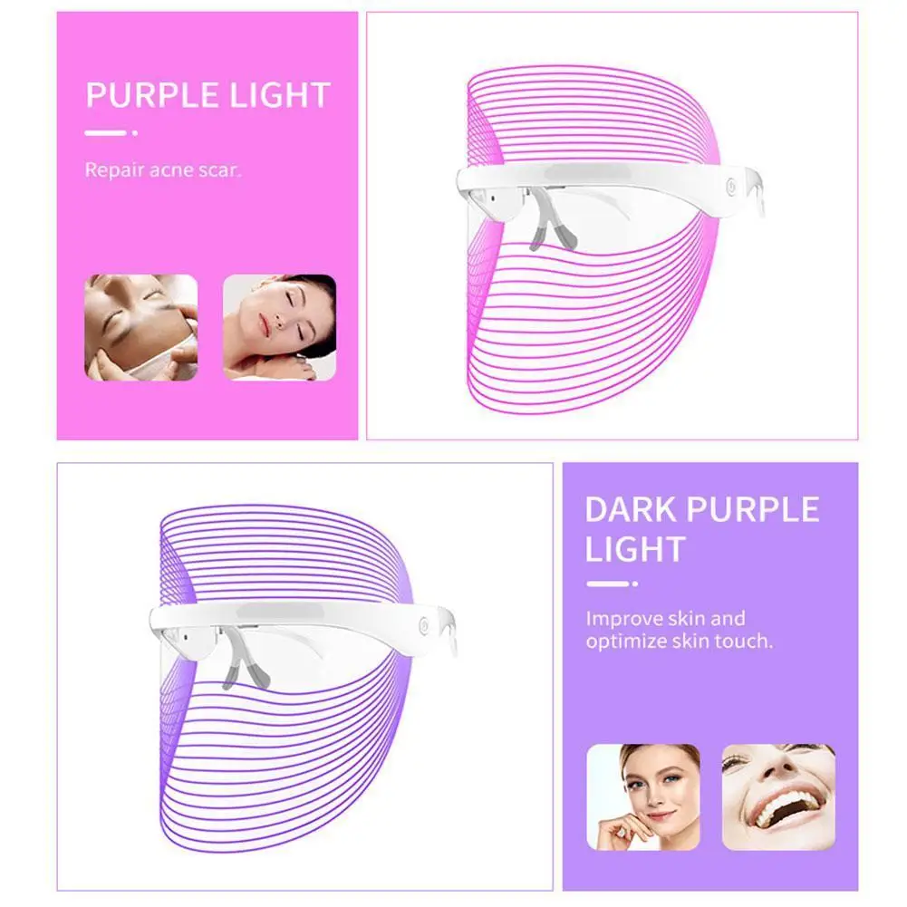 7 цветов светодиодный маска синий и красный цвета светильник терапия против