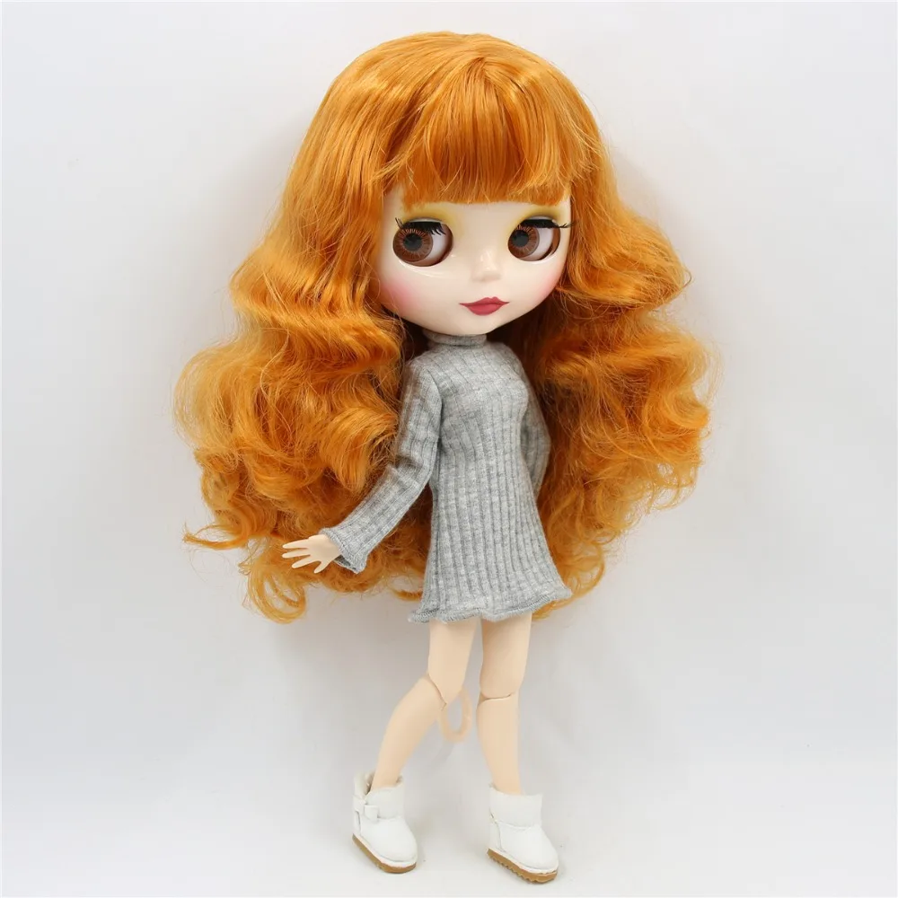 Neo Blythe Doll with Ginger Hair, White Skin, Shiny Cute Face & Custom Jointed Body 1