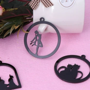 

12Pcs Acrylic DIY Animal Frame Pendant Bezel Setting Cabochon UV Resin Charms R9JE