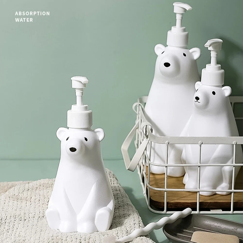 

Bathroom Soap Dispenser Creative Polar Bear Shampoo Shower Gel Lotion Filling Bottle Hand Sanitizer Bottle Bathroom Supplies