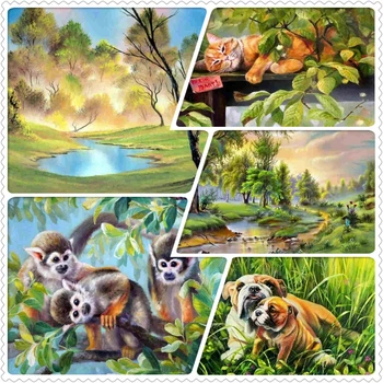 

Full Drill Square/Round Animal Scenery Landscape 5D Diamond Painting Diamond Embroidery Diamond Mosaic Cross Stitch Needlework