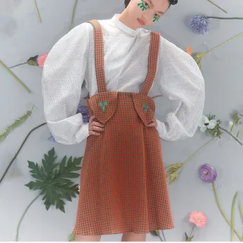 

Korea Women White Rhinestone Shining Blouse New Stand Collar Lantern Sleeve Loose Fit Shirt Fashion Spring Autumn 2020 1N522
