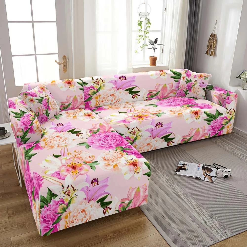 1-4 Seaters Floral Sofa Covers Chair Stretch Slipcover Cover Furniture Protector 