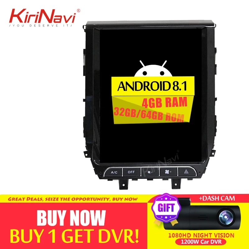 KiriNavi Tesla style 12,1 ''Android 8,1 автомобильный Dvd мультимедийный плеер для Toyota Land Cruiser LC200 радио Automotiv 4G