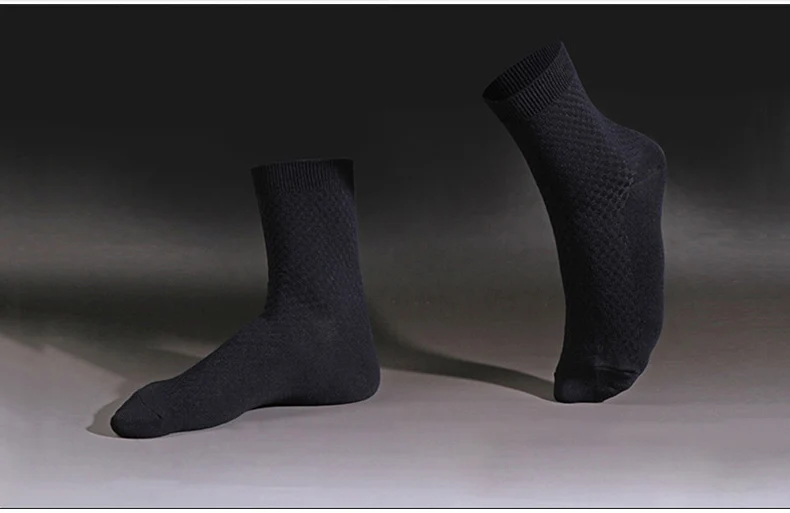 3Pairs/lot Bamboo Fiber Long Socks Men Fashion Crew Socks Plaid Business Socks Man Solid Color Autumn Calcetines hombre