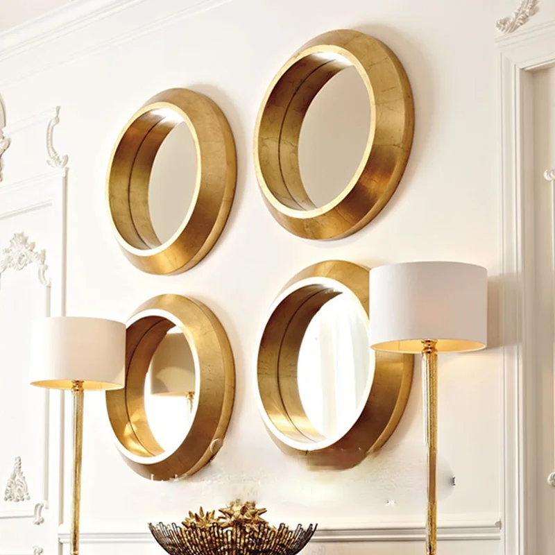 

Роскошное декоративное зеркало в европейском стиле для прихожей, американский коридор, гостиной, дивана, Настенное подвесное зеркало