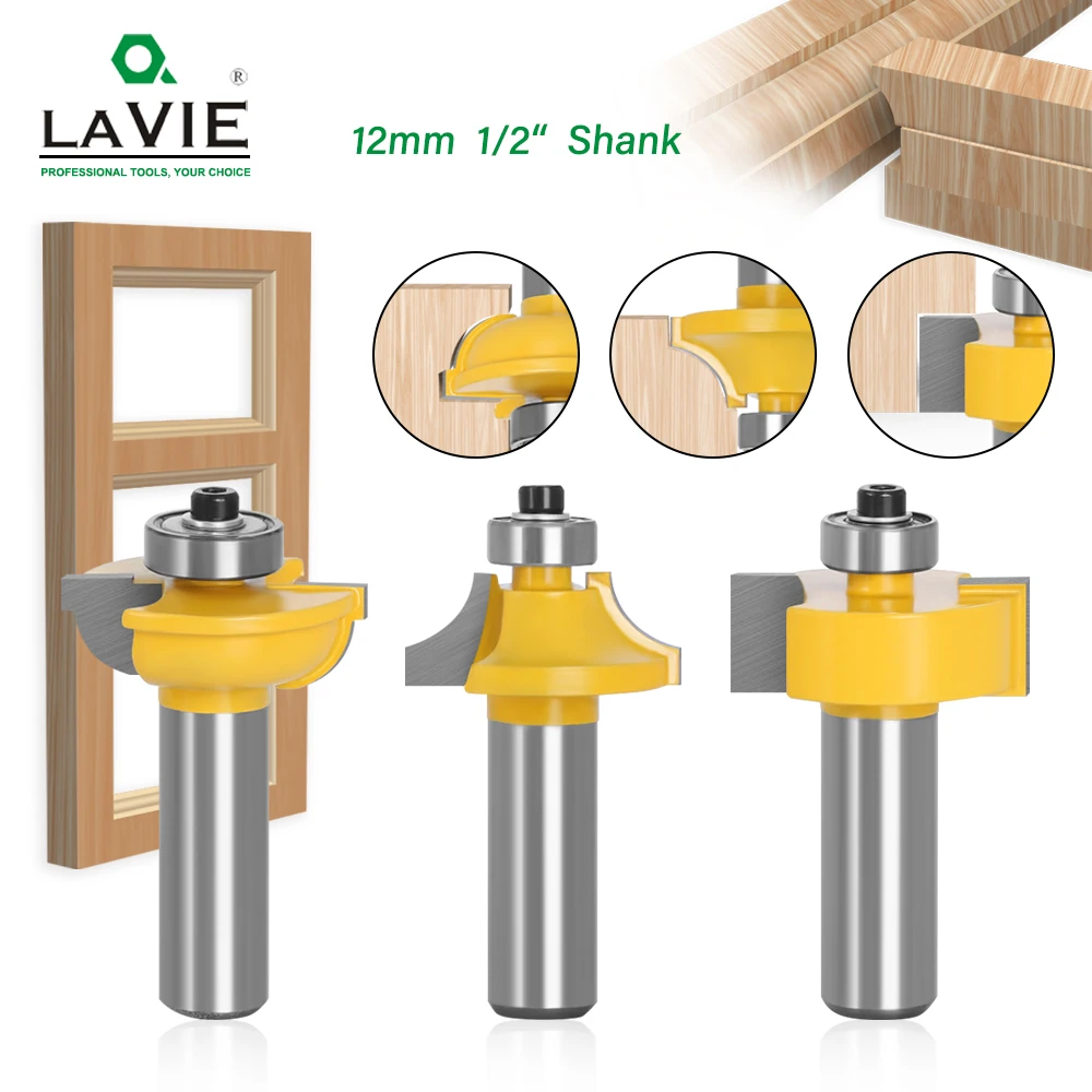 3pcs12mm12ShankRouterBitsSetBeadingBitRoundOverBeadFrame