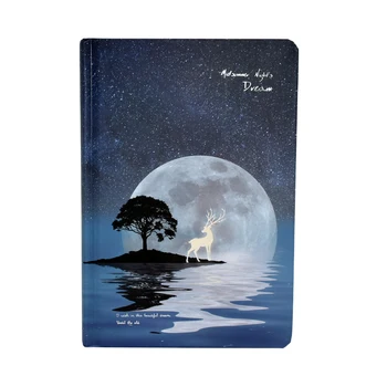 

1pcs Full color hand-painted hardcover notebook midsummer night dream luminous creative deer hand account this diary