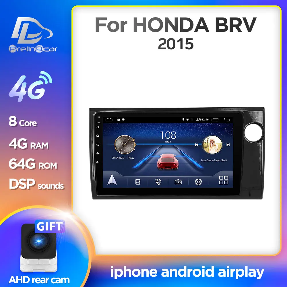 Prelingcar Android 10,0 для HONDA BRV 2015-2019 автомобильный Радио Мультимедиа Видео плеер GPS навигация без DVD 2 din Восьмиядерный IPS DSP Prelingcar Android 10,0 для HONDA BRV 2015-2019 автомобильный Радио Мультимедиа Видео плеер GPS навигация без DVD 2 din Восьмиядерный IPS DSP