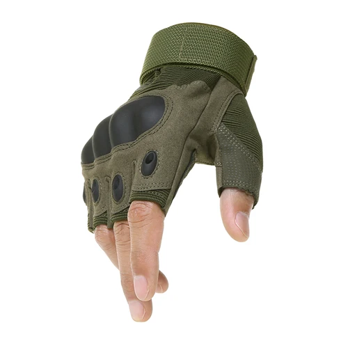 Тактические перчатки, военные, мужские, для улицы, полный палец, спортивные перчатки, Нескользящие перчатки, для ношения в спортзале, тактические, армейские Перчатки, варежки - Цвет: half green
