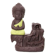 Горячая маленький монах маленький Буддизм Курильница с обратным потоком ладан держатель дом офис Домашний декор P666
