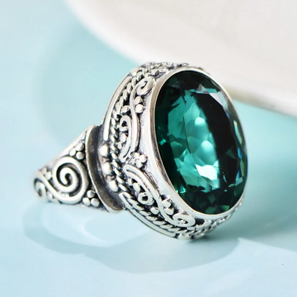 QiongXin Anillo De Estilo Chino Joyería S925 Anillo De Plata Esterlina Anillo De Plata Tailandesa Antigua Anillo De Plata Tailandesa Masculino Auspicioso Nudo Chino Giratorio Anillo De Dedo índice
