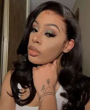 Perla Negro brasileño de la onda del cuerpo 360 peluca Frontal de encaje Pre arrancó cabello humano pelucas 30 pulgadas peluca con malla Frontal para las mujeres 150%