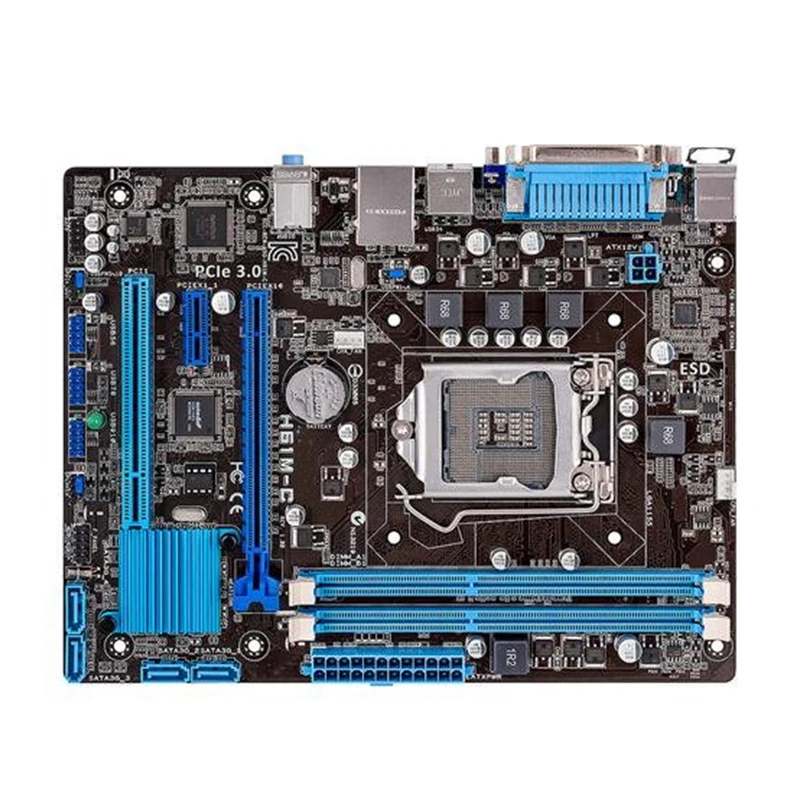 

For ASUS H61M-C Desktop motherboard H61 chipset LGA 1155 Micro-ATX DDR3 16GB SATA3.0 USB2.0 100% fully Tested