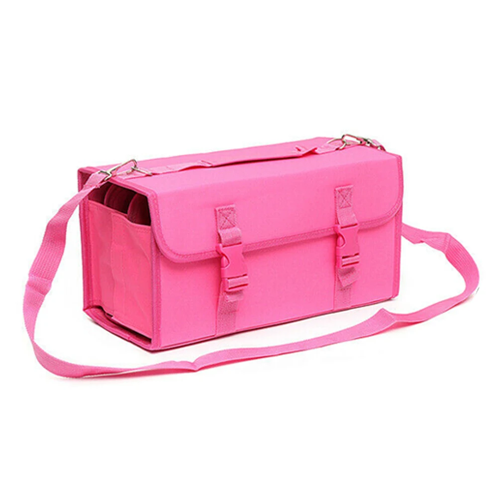 

120 Colors Storage Bag Handheld Oxford Cloth Box Pouch Art Marker Pencilcase Kids School Stationery Shoulder Strap Pen Painting