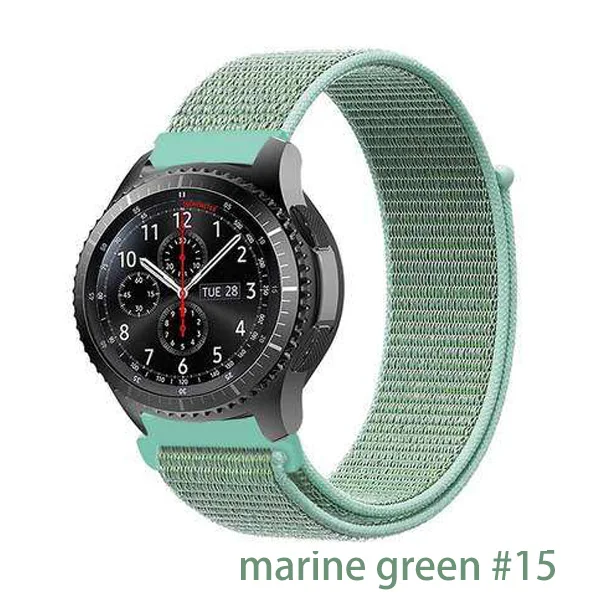 Galaxy watch band для samsung galaxy watch 46 мм 42 мм active 2 gear s3/huawei watch gt 2 ремешок 20 22 мм спортивный нейлоновый ремешок - Цвет ремешка: marine green 15