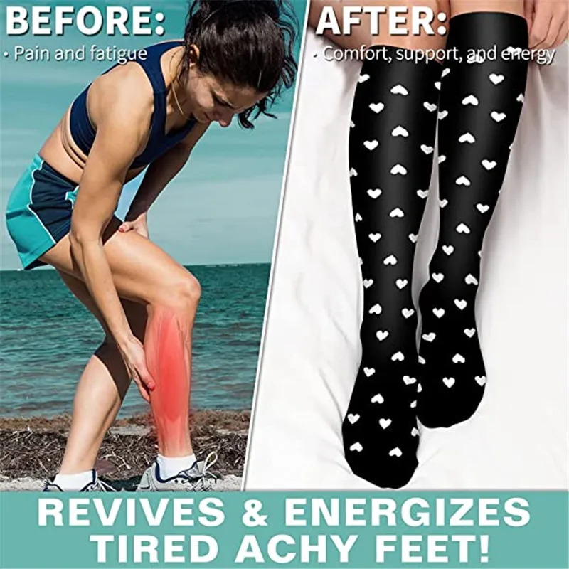 Running Compression Socks Stockings 20-30 mmhg Men Women Sports Socks for Marathon Cycling Football Varicose Veins