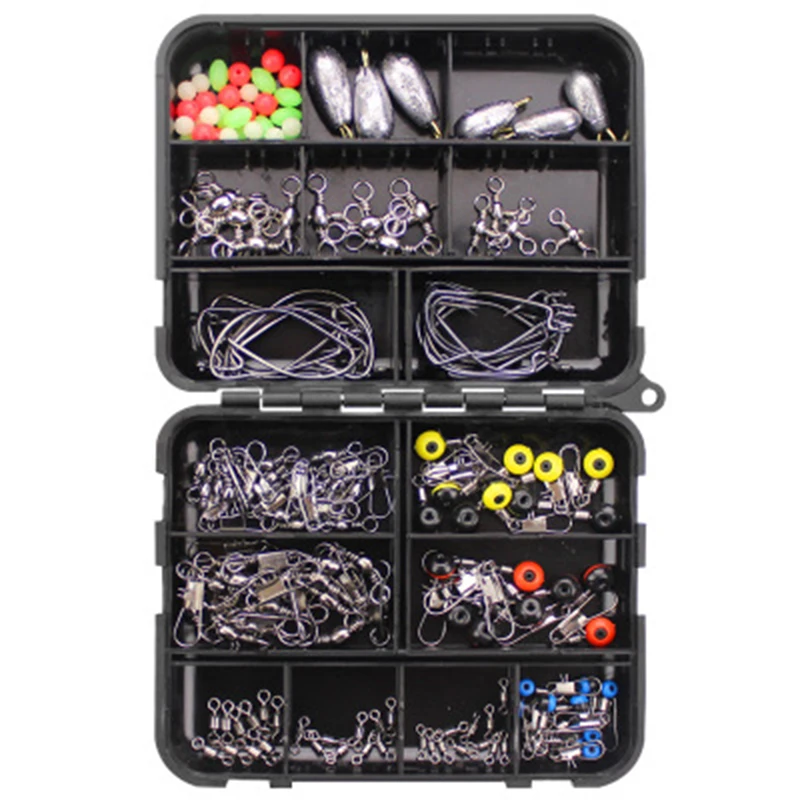 

Crank Fishing Gear Plumb Three-fork Beads Connector Swivels Snaps Angling Baits 160pcs/Set