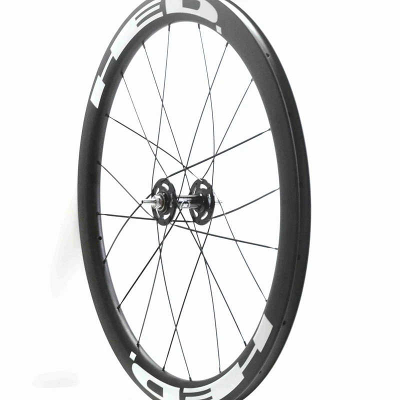 fixed gear carbon wheel 50mm carbon clincher track 700C rims Bicycle with Novatec/Powerway hub