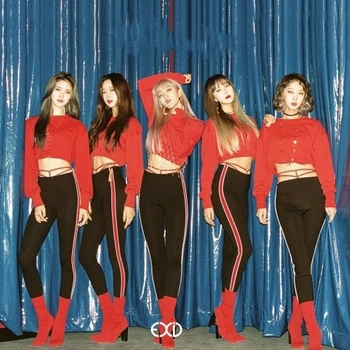 

kpop EXID Fashion Jazz dance show red lace-up long sleeved hoodies+sexy loose casual striped trousers 2 piece outfits for women