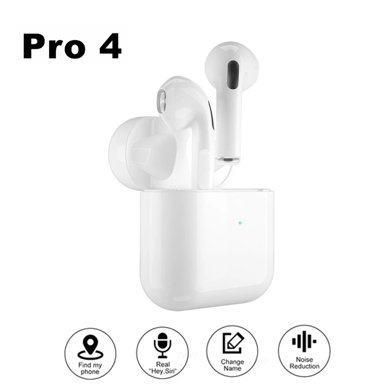 Auriculares TWS Pro 4 con Bluetooth, auriculares inalámbricos de llamada HD, auriculares de música HiFi, auricular para correr deportivo para todos los teléfonos inteligentes