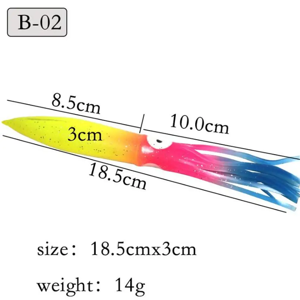 MeterMall 18cm14g Осьминог Мягкая красочная наживка для морской пресной воды