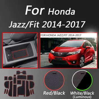 

Car Door Groove Mat For Honda JAZZ FIT 2014-2017 Gate Slot Pad Decoration Non-Slip Cup Mat Interior Car-Styling Accessories