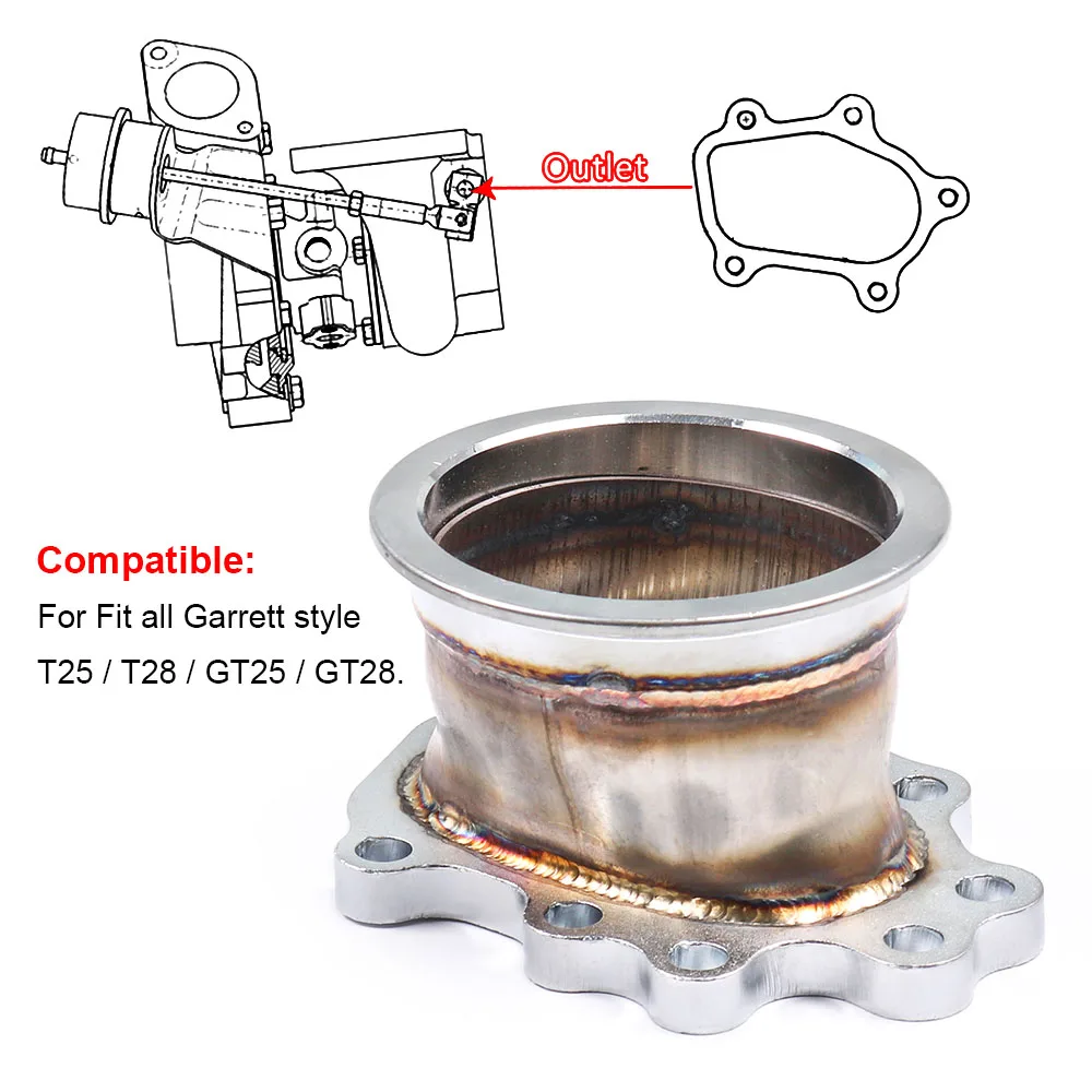 T25 T28 GT25 GT28 8 BOLT to 3" V band Exhaust Manifold Converter Adaptor Flange BX102187