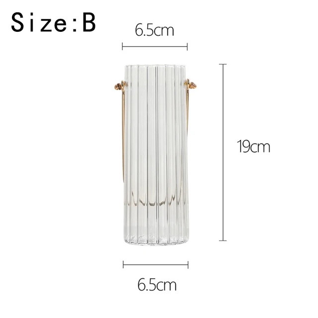 Large Glass Vases Plant Bottle Tabletop Chinese Vase Flower Crystal Nordic Decoration Living Room Flower Modern Home Decorative B