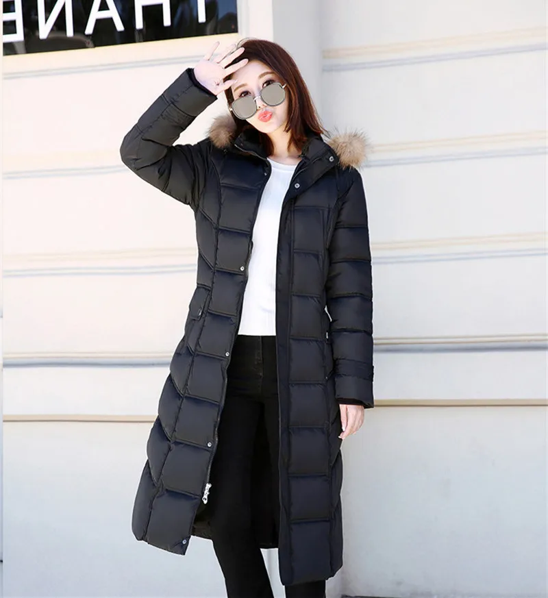 

Parkas Mujer Winter Jacket Women Artificial Fur Collar Coats Hooded Women's Parka Long Woman Coat Casaco Feminino WXF456