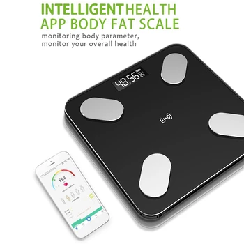 

USB Rechargeable Intelligent Digital Body Fat Scale Electronic Weighing Scale with 59 Item Data Connection Voice Broadcast
