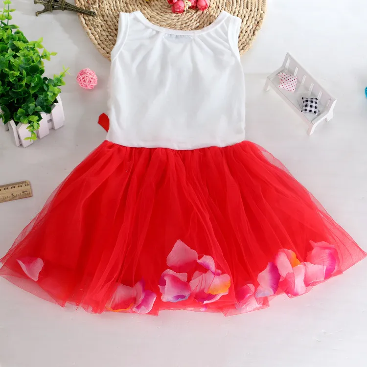 Фатиновые платья-пачки с бантом и лепестками для маленьких девочек; Платья с цветочным принтом для маленьких девочек; Детские платья для девочек; Одежда для девочек; платье для девочек
