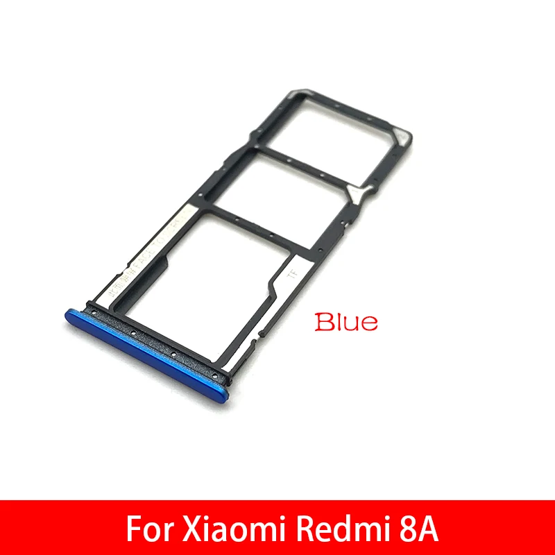 10 шт./лот, слот для sim-карты держатель для Xiaomi Redmi 8A Запасная часть - Цвет: Blue