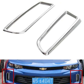 

Auto Parts ABS Chrome Red Blue Car Daytime Running Light Lamp Cover Trim Decoration Ring for Chevrolet Camaro 2017 +