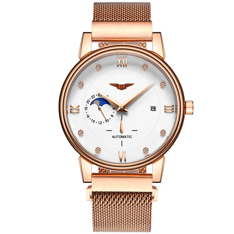 

GUANQIN Luxury Brand Man Business Casual Automatic Watch Men Fashion Stainless Steel Waterproof Wrist Watch relogio masculino