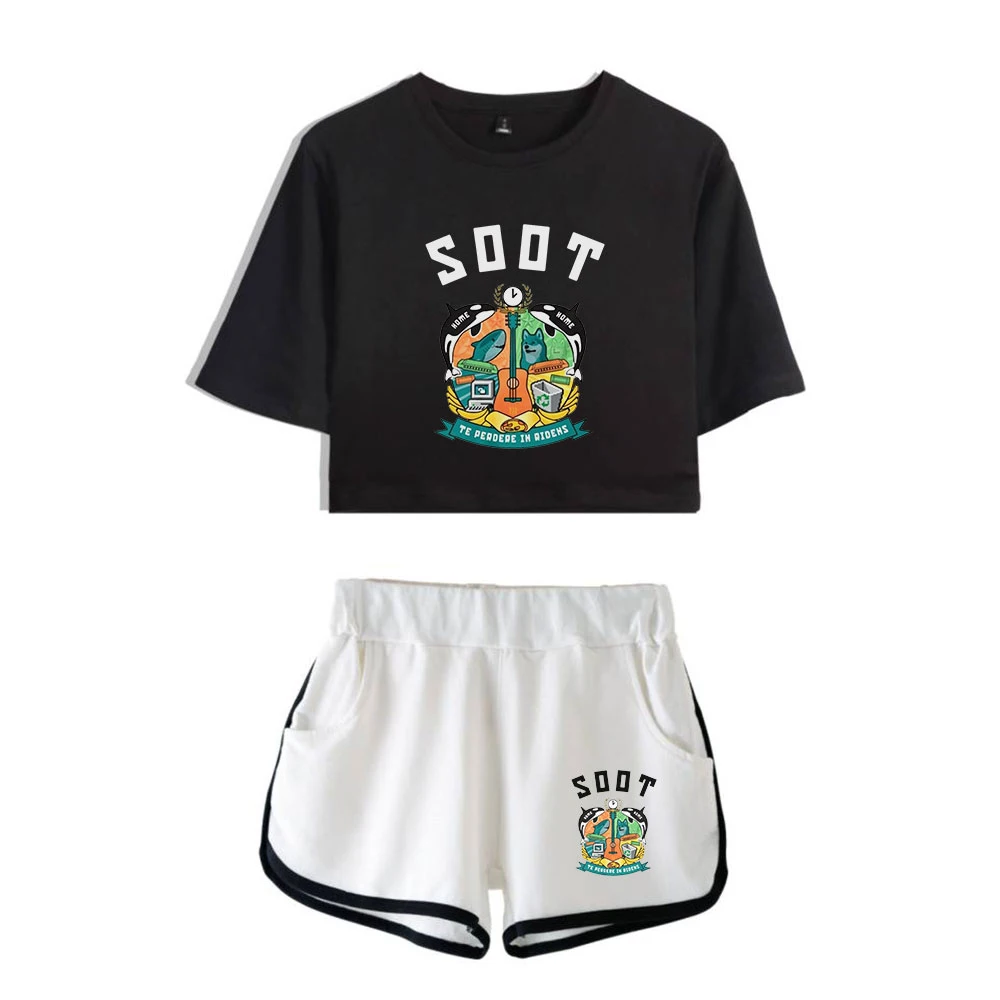 Wilbur-Conjunto de dos piezas para mujeres, por Internet, estampado 2D de Soot, pantalones cortos + bonita camiseta gran oferta
