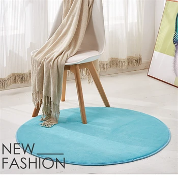 

Coral Velvet Round Carpet Pure Color Minimalist Style Living Room Hanging Chair Bedroom Bedside Fluffy Soft Mat Yoga Mat